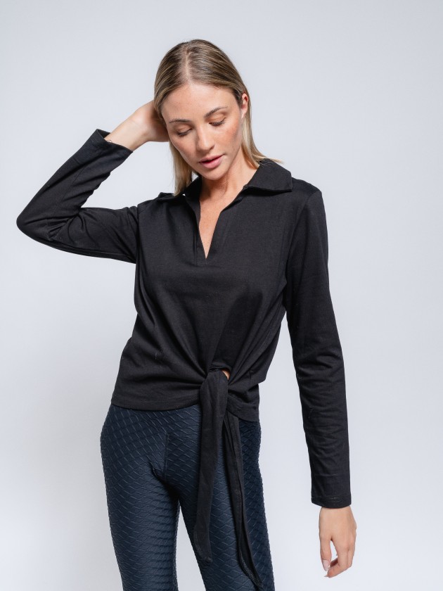Pull polo avec noeud