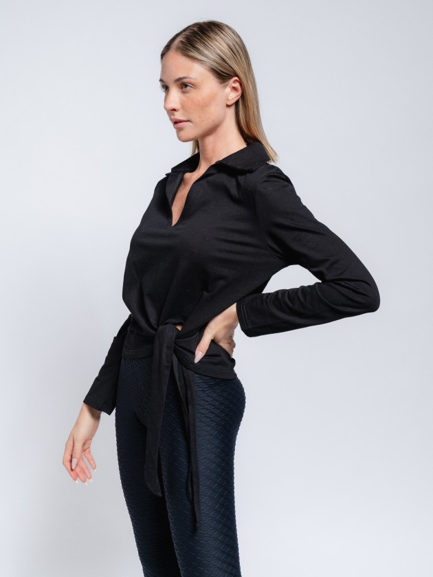 Pull polo avec noeud
