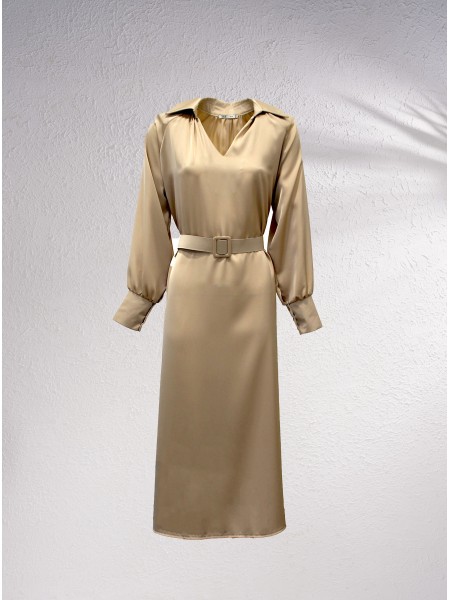 Vestido midi acetinado