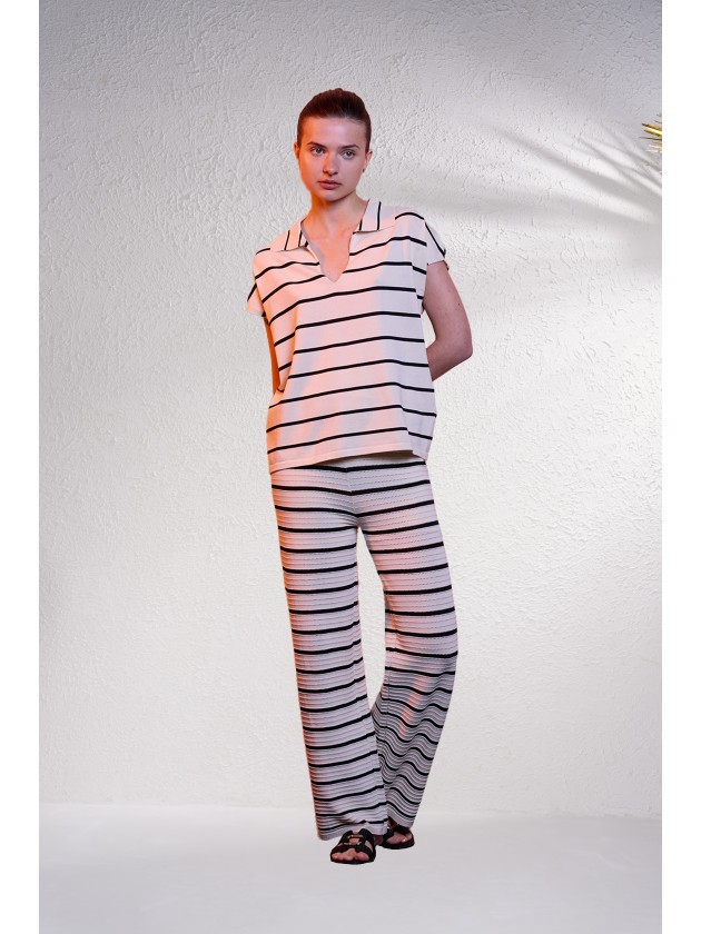 Striped knit pants