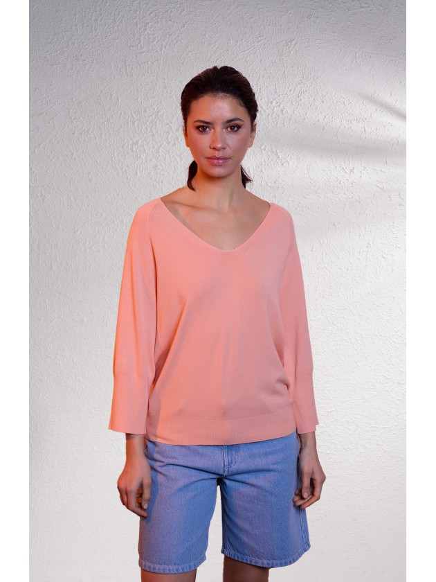 V-neck knit sweater
