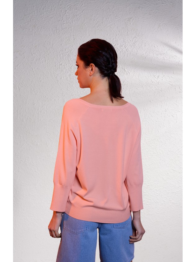 V-neck knit sweater