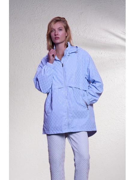 Parka comprida estampada