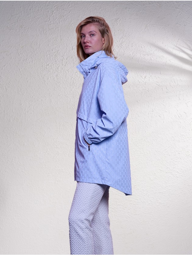 Parka comprida estampada