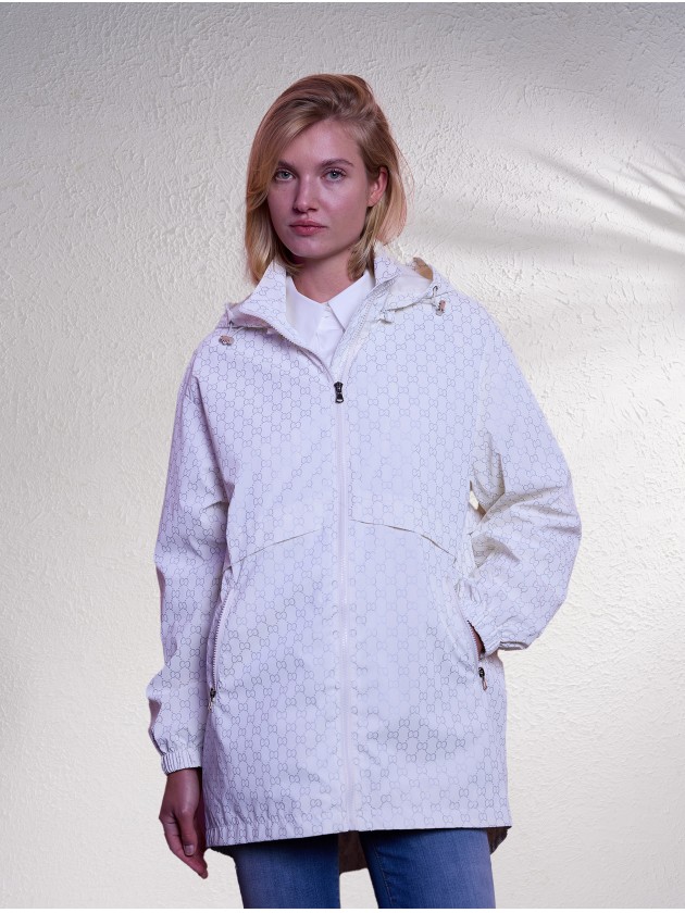Parka comprida estampada