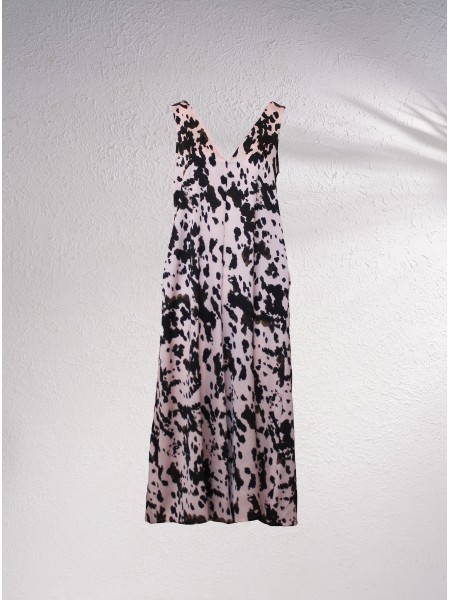 Satin jumpsuit with print