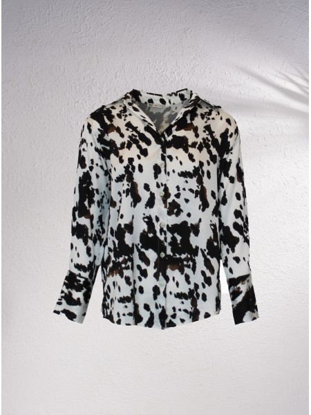 Camisa acetinada com estampado
