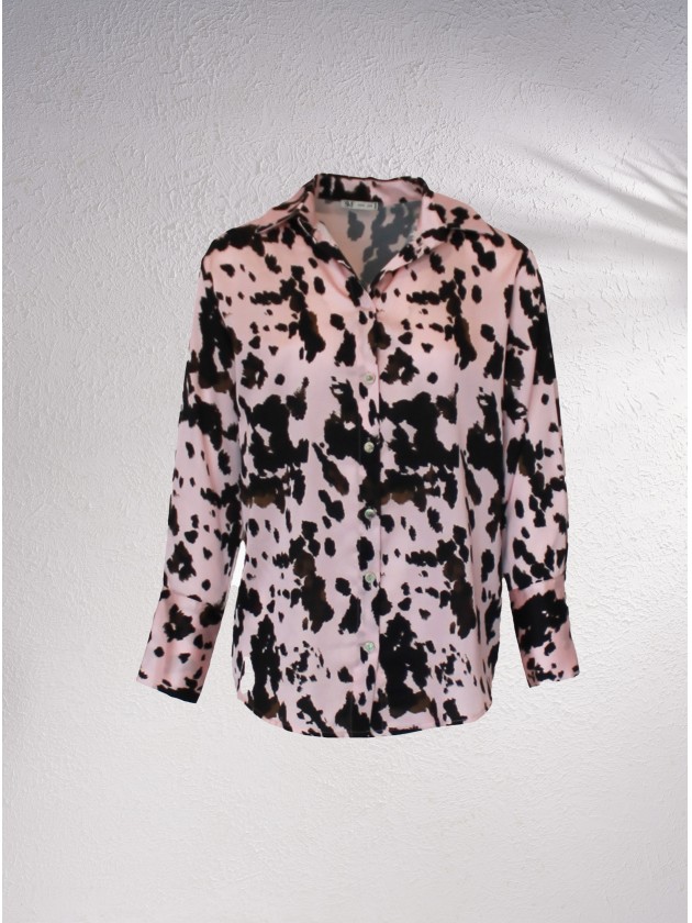 Camisa acetinada com estampado