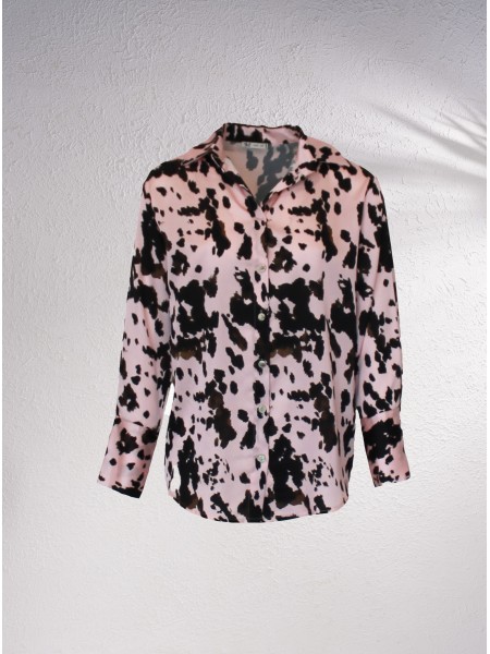 Camisa acetinada com estampado