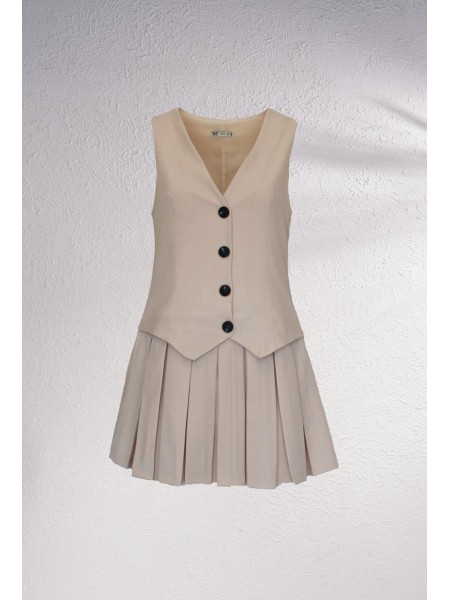 Vestido combinado curto