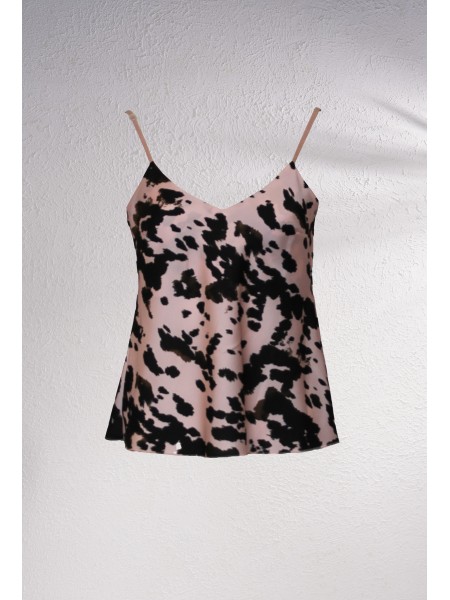 Top acetinado com estampado