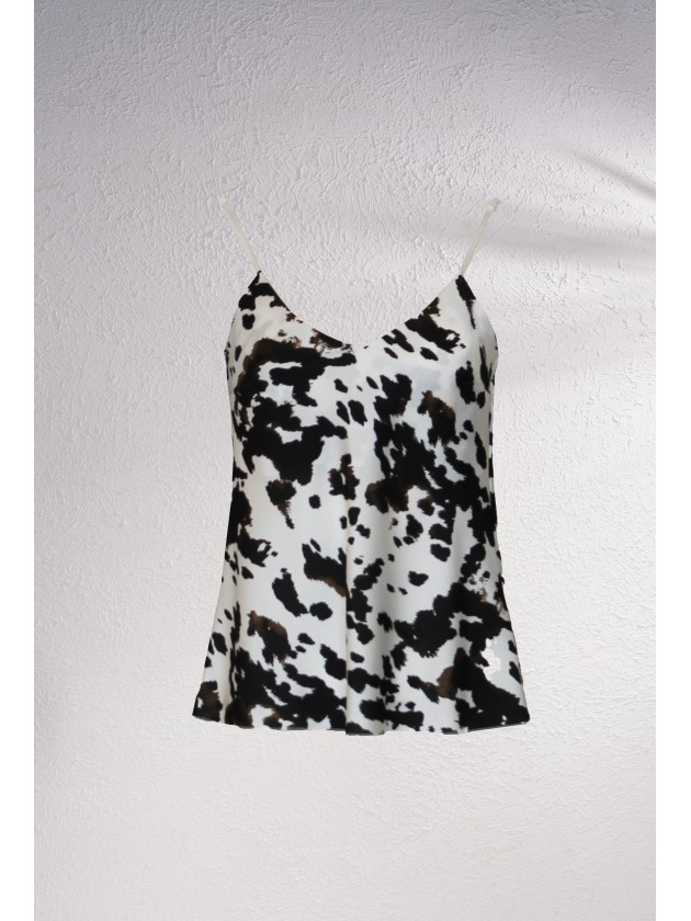 Top acetinado com estampado