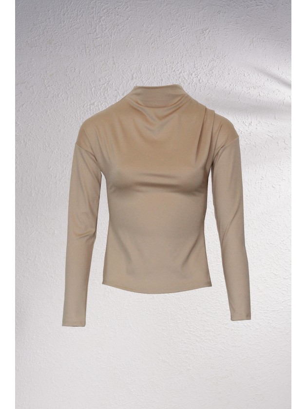 Camisola com franzido no ombro