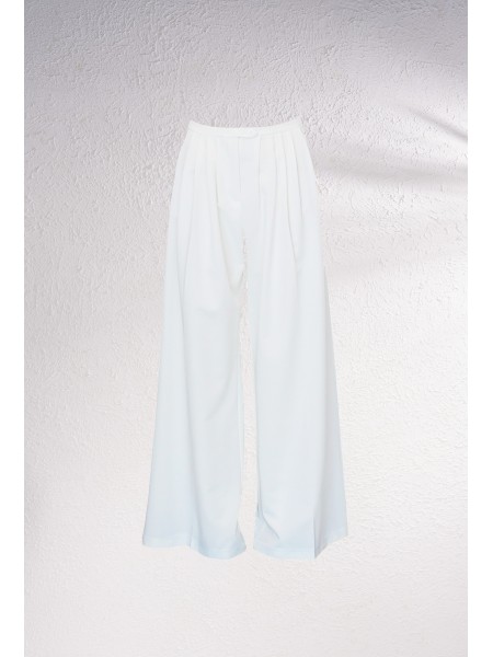 Wide trousers with clamps