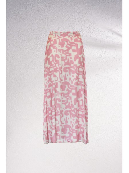 Saia midi com estampado