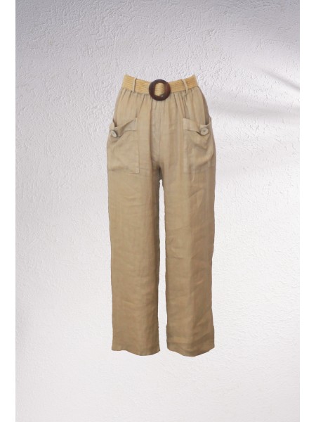 Linen pants with front pockets