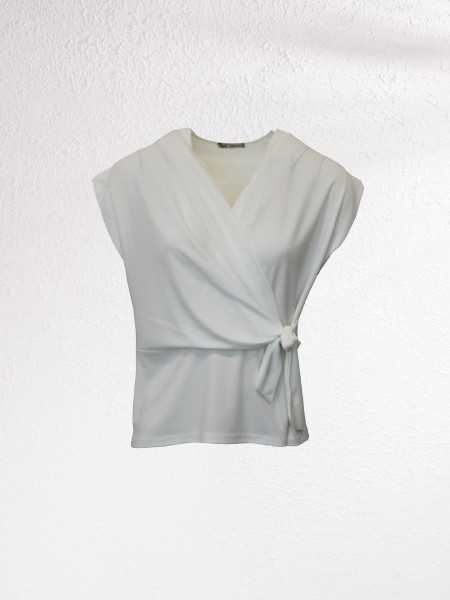 Cross blouse with bow