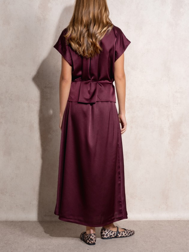 Satin midi skirt