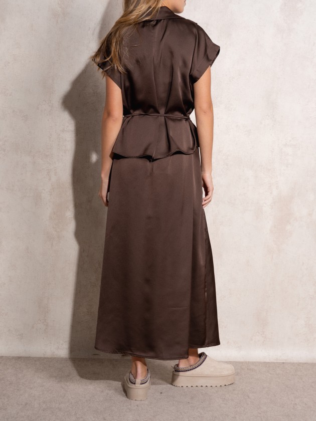 Satin midi skirt
