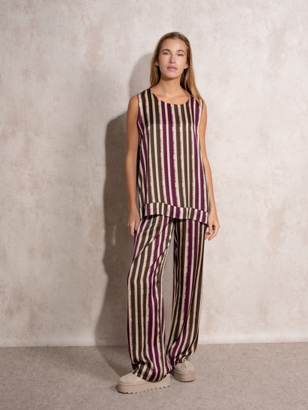 Satin striped top
