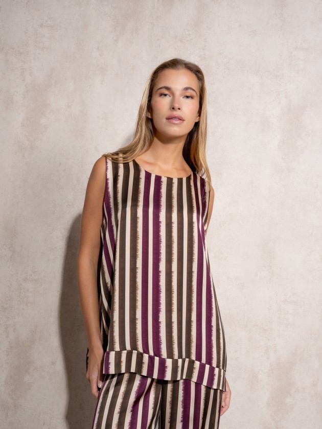 Satin striped top