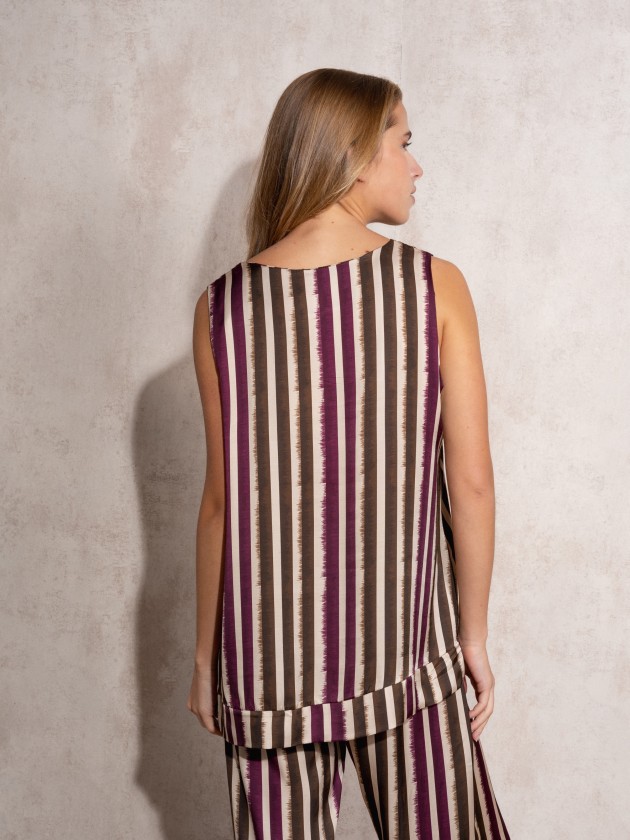 Satin striped top