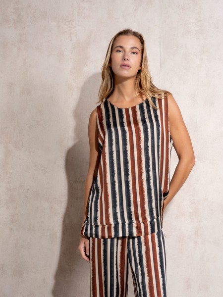 Satin striped top