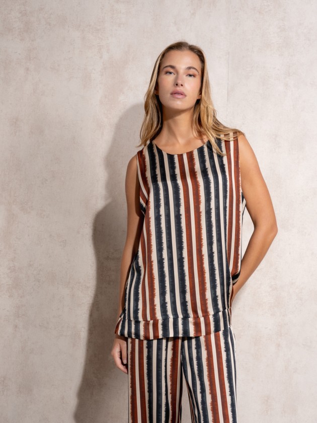 Satin striped top