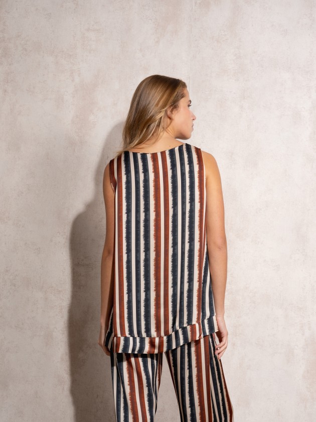 Satin striped top