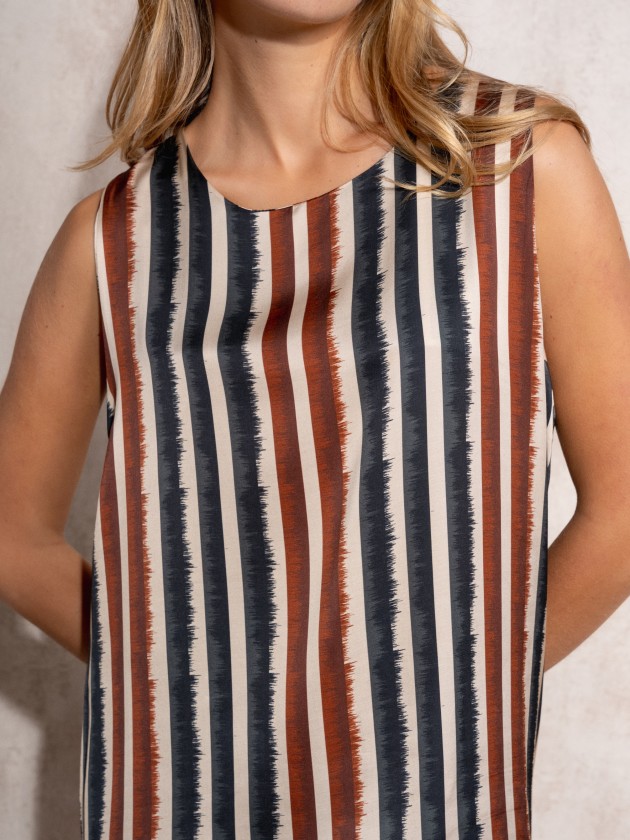 Satin striped top