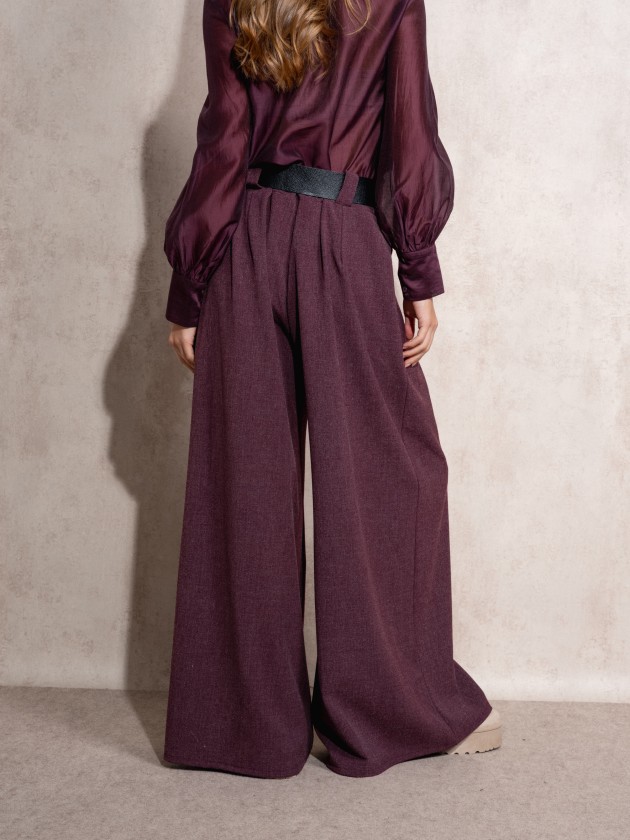 Flare pants with belt