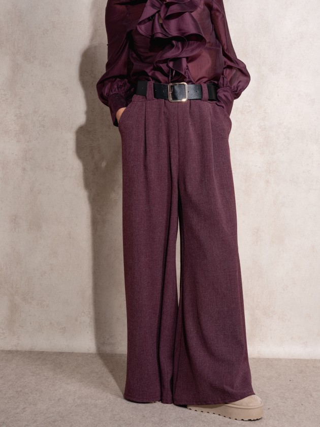 Flare pants with belt
