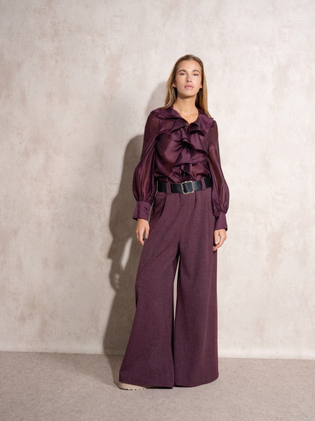 Flare pants with belt