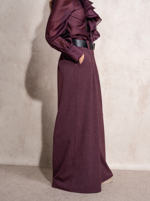 Flare pants with belt