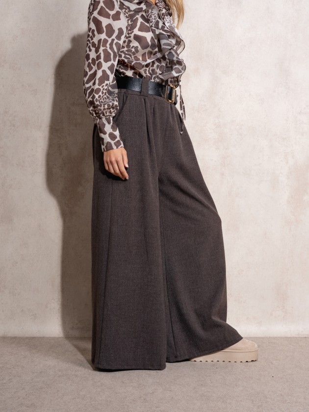 Flare pants with belt