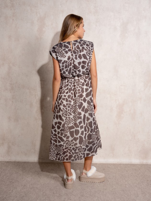 Draped printed dress