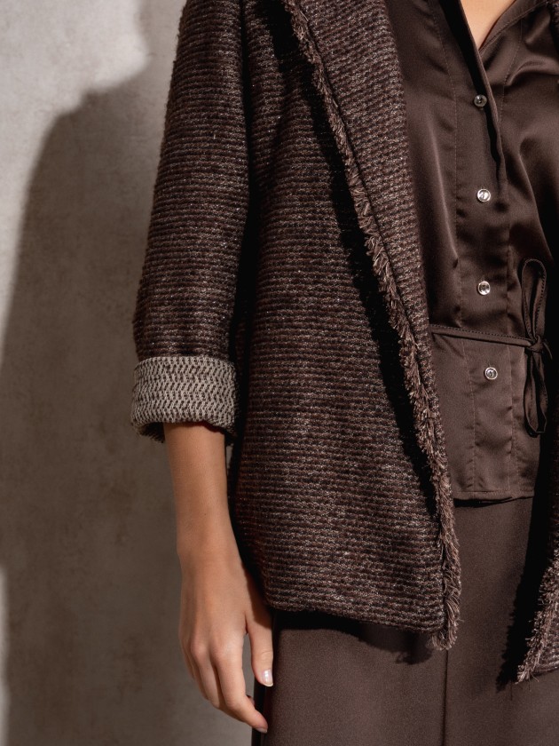 Blazer efeito tweed
