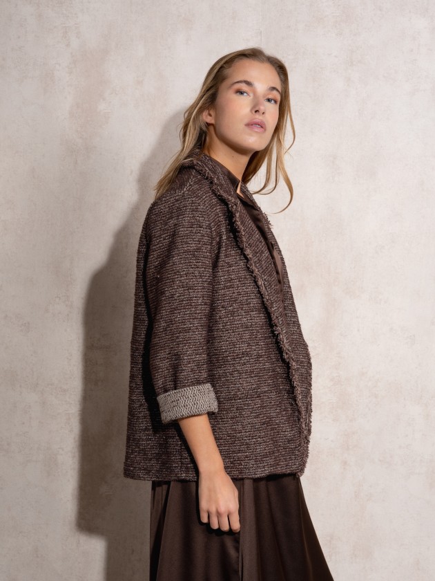 Blazer efeito tweed