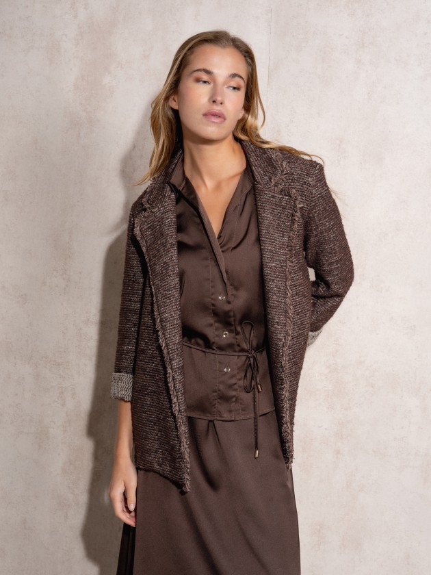 Blazer efeito tweed