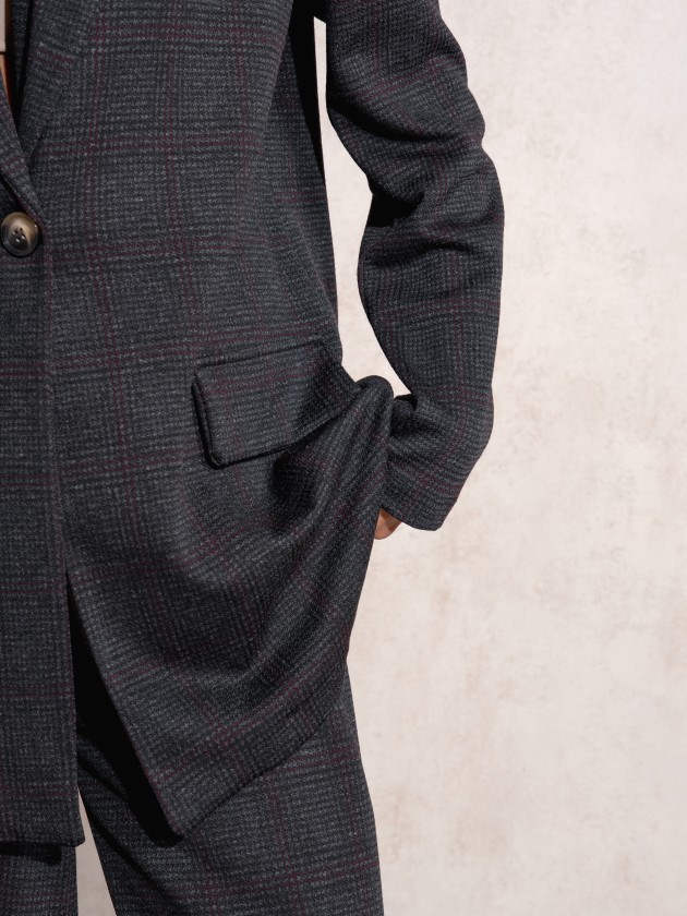 Blazer com lapela xadrez
