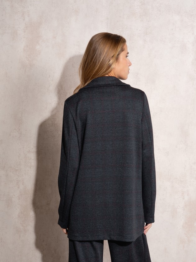 Blazer com lapela xadrez