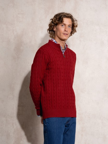 Braided structured sweater