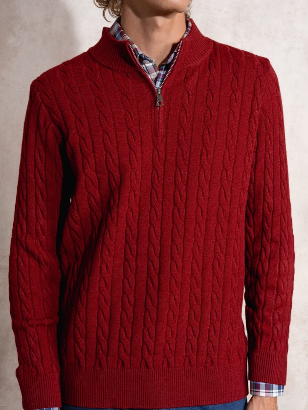 Braided structured sweater