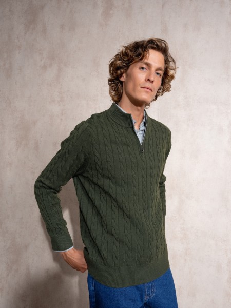 Braided structured sweater