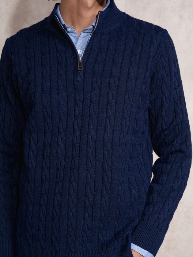 Braided structured sweater