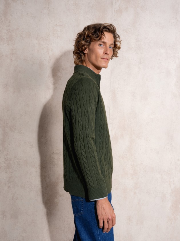 Braided structured sweater
