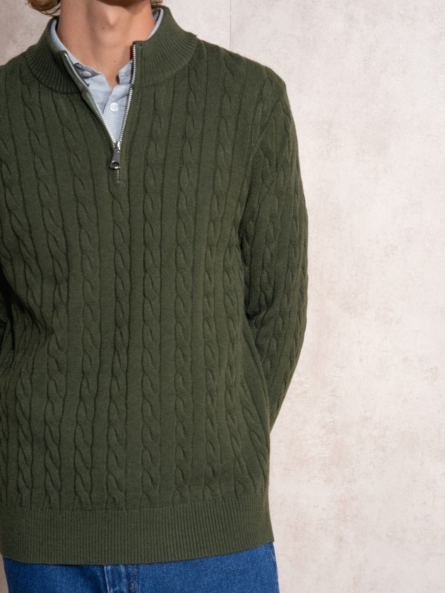 Braided structured sweater