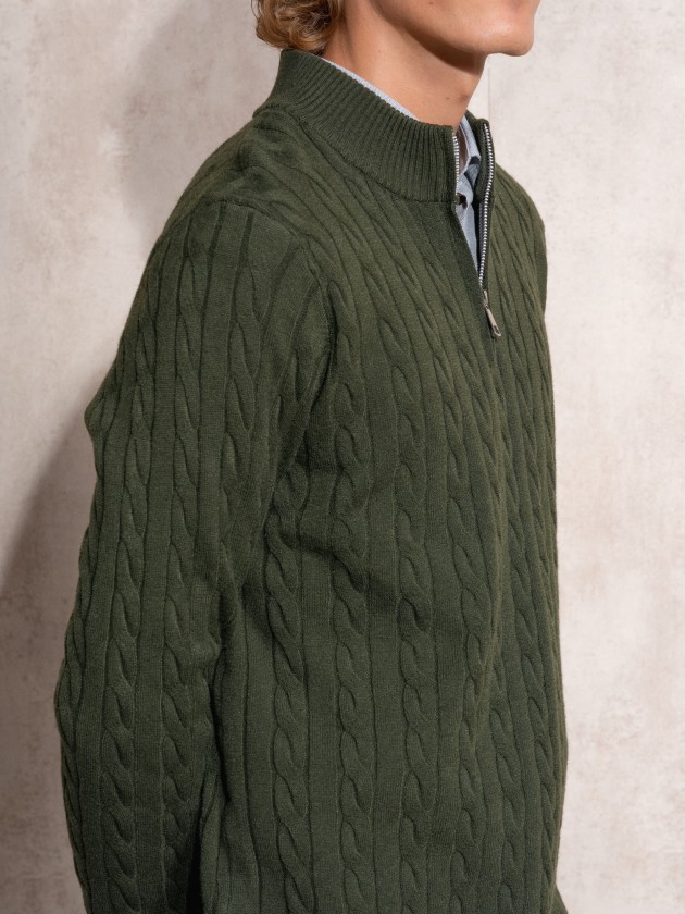 Braided structured sweater