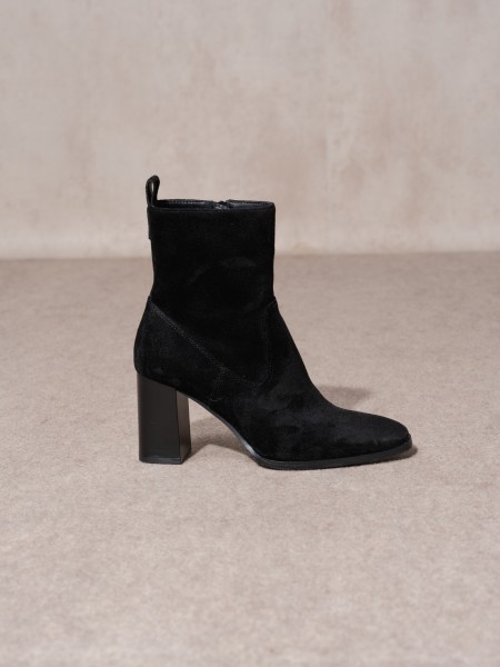 Suede high heel boot