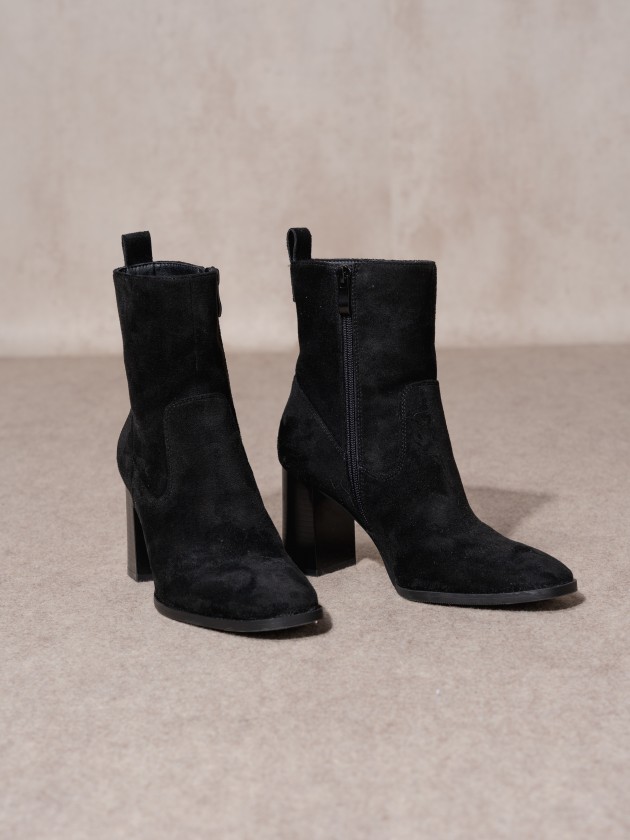Suede high heel boot